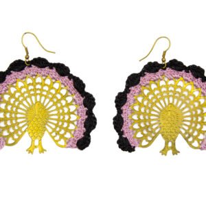 Pink & Black Crochet Beads Jewelry Set Handmade - Image 3