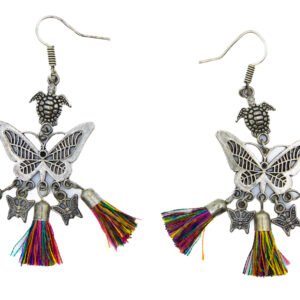 Multicolor Crochet Necklace Set with Butterfly Motif Handmade - Image 3