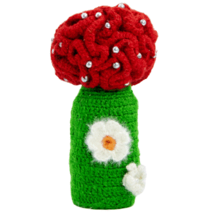 Crochet Crimson Cluster Handmade Vase - Image 1