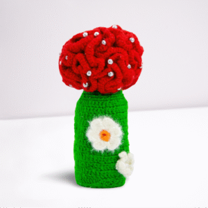 Crochet Crimson Cluster Handmade Vase - Image 3