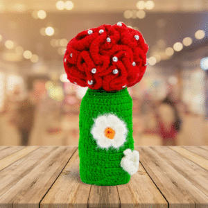 Crochet Crimson Cluster Handmade Vase - Image 2