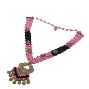 Pink & Black Crochet Beads Jewelry Set Handmade - Image 4