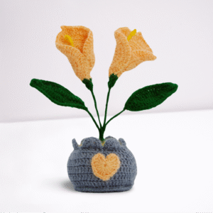 Crochet Golden Trumpet Duo Handmade - Image 3